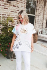 QUEEN OF SPARKLES Sequin BRIDE ALLOVER Tee Top