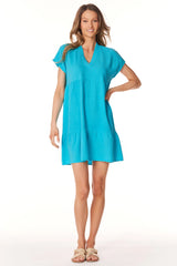 BOBI Gauze BREWSTER Tiered Short Sleeve Dress