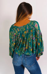 FREE PEOPLE Mesh Floral UP FOR ANYTHING Top