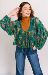 FREE PEOPLE Mesh Floral UP FOR ANYTHING Top