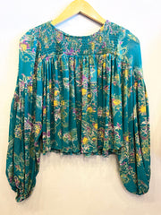 FREE PEOPLE Mesh Floral UP FOR ANYTHING Top